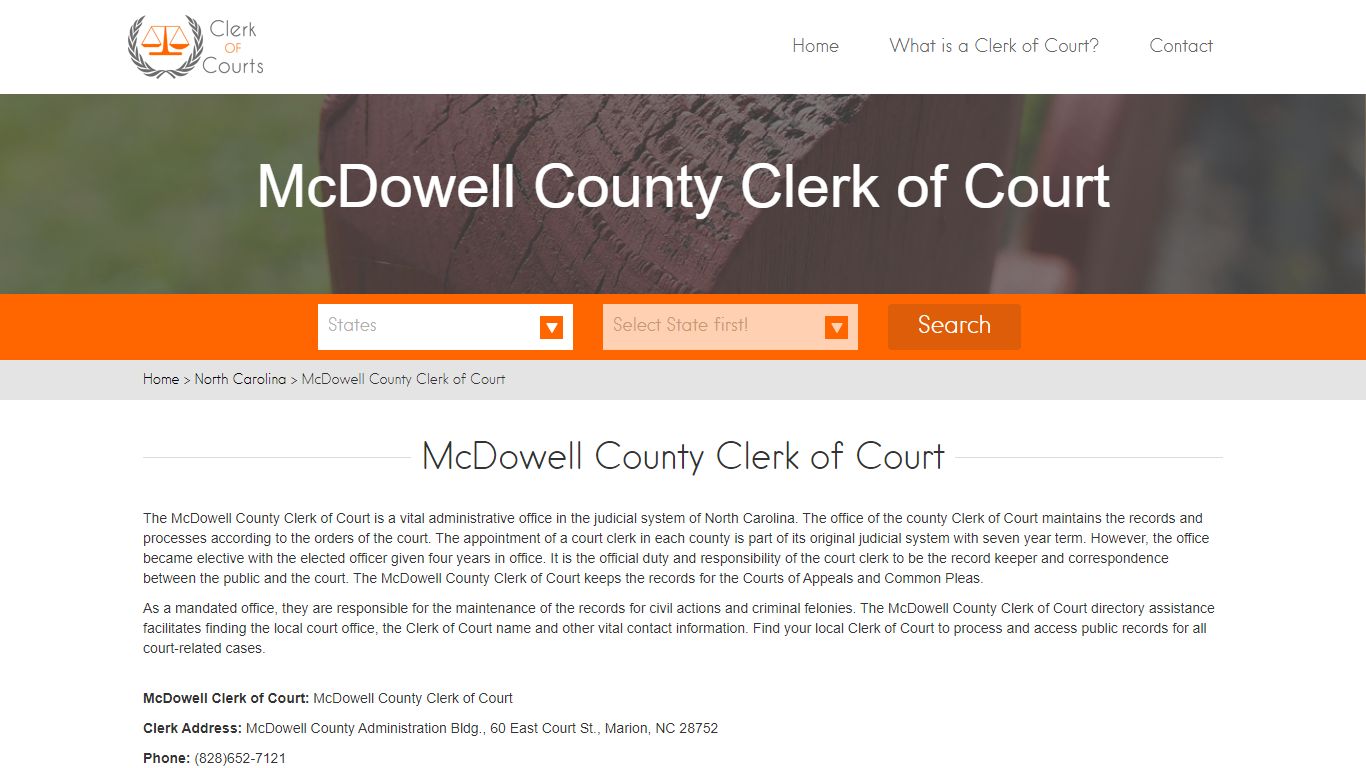 McDowell County Clerk of Court